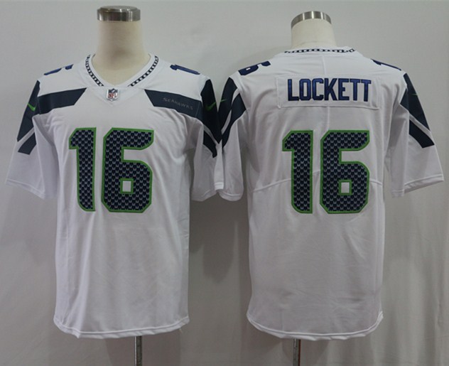 Men's Seattle Seahawks Tyler Lockett #16 White Jersey